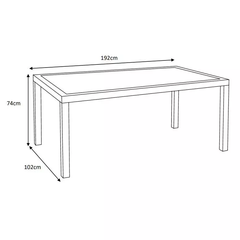 Table de jardin en aluminium et céramique 8 places (192 x 102 cm) Torano Gris anthracite