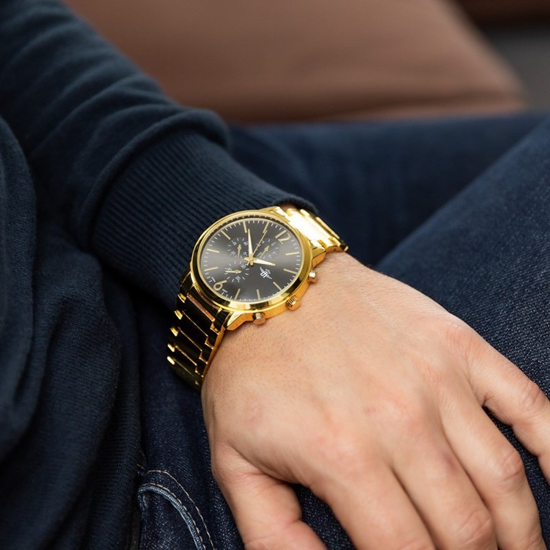 Montre Homme M. JOHN bracelet Acier Doré