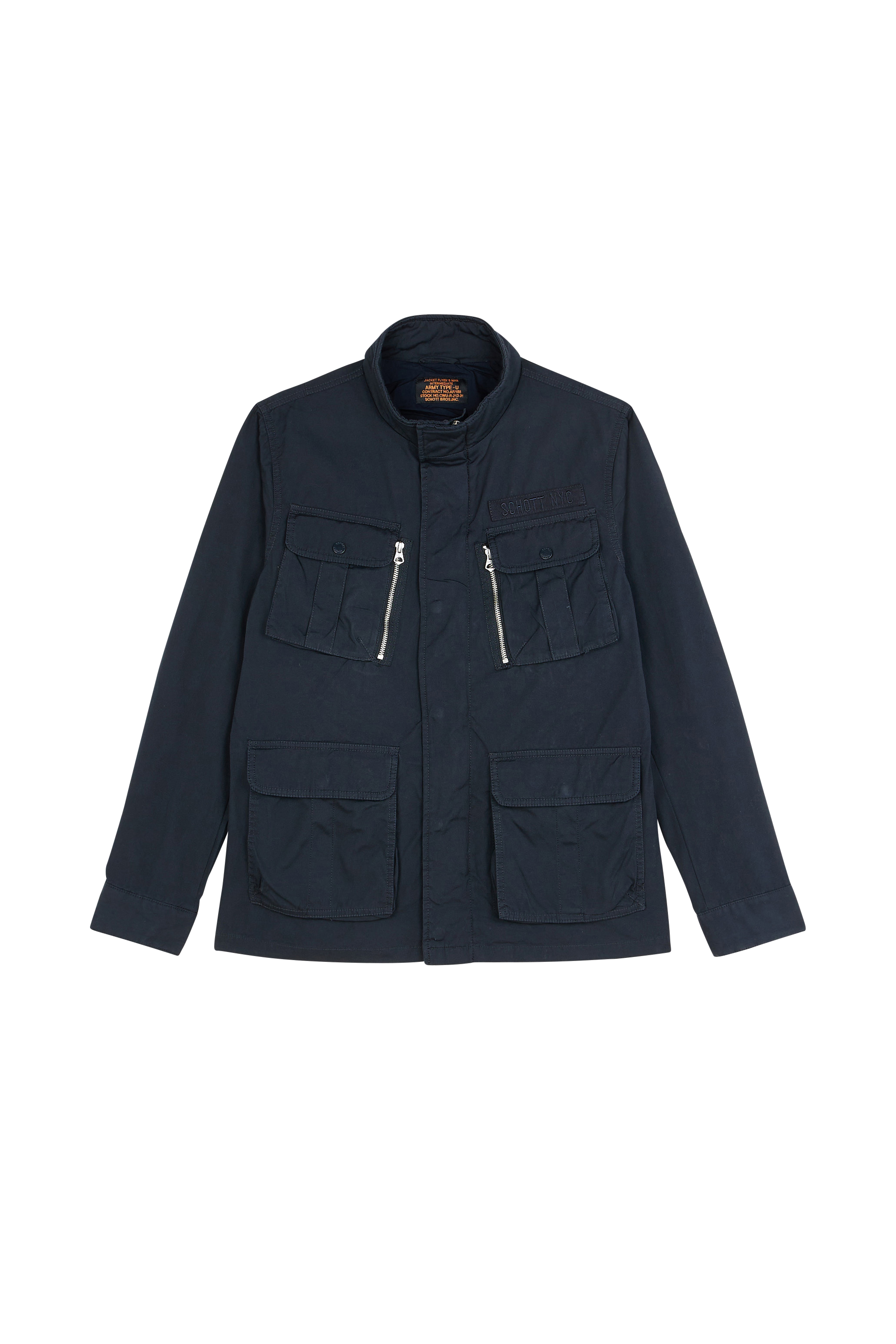 SCHOTT Veste BLOUSON 4 POCHES BADGE BRODE POITRINE SCHOTT Bleu