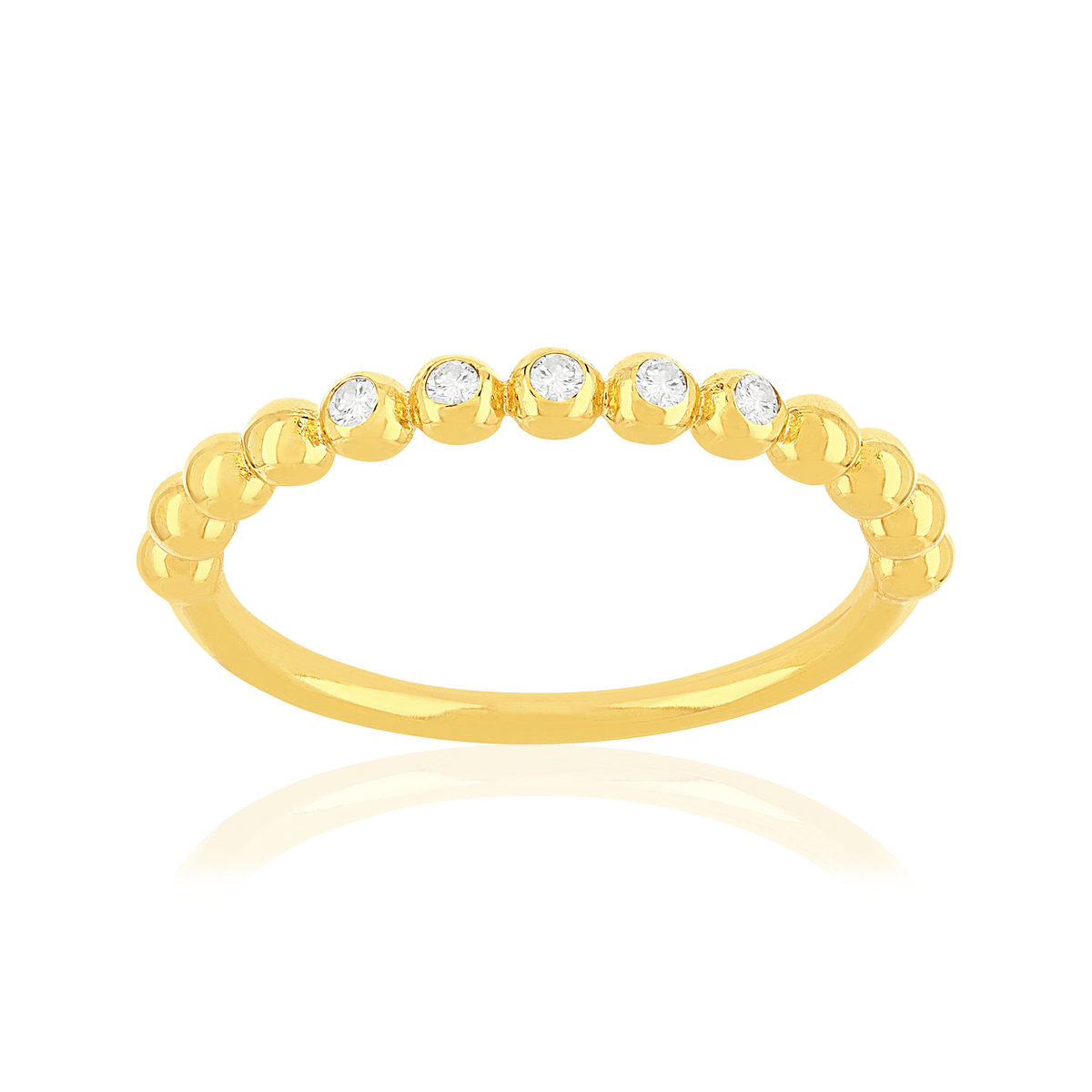 Bague plaqué or jaune zircons