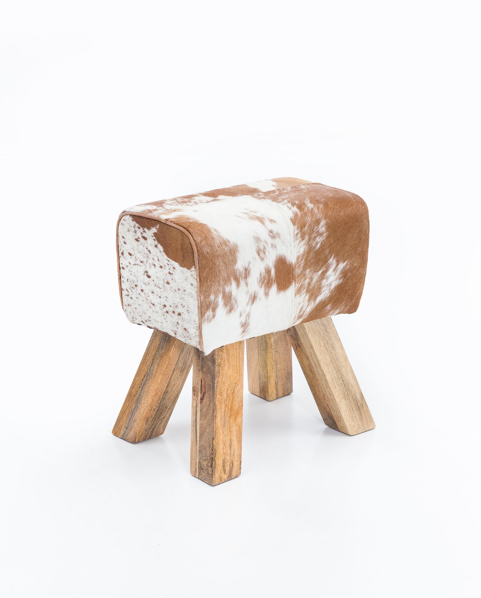 KADIMA DESIGN Ziegenfell-Sitzhocker, Moderner Landhausstil, Haarleder - Komfortabel & Stilvoll
