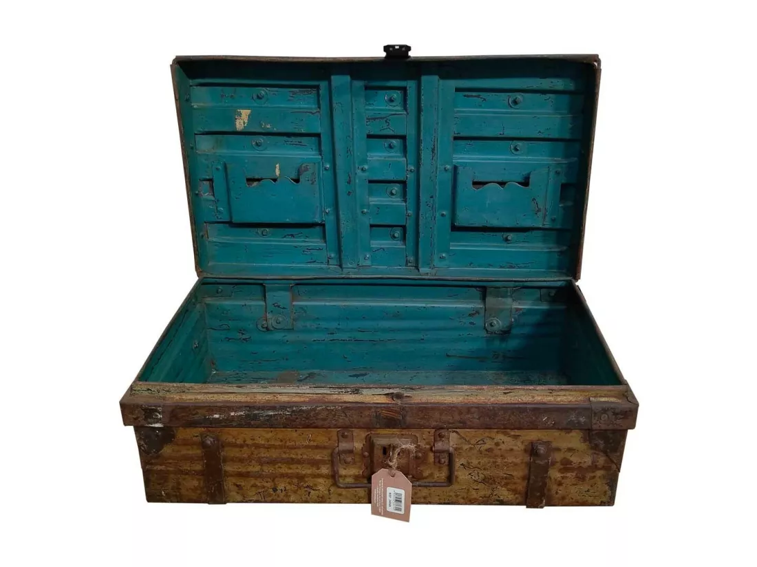 Valise en métal marron 52x31x19h