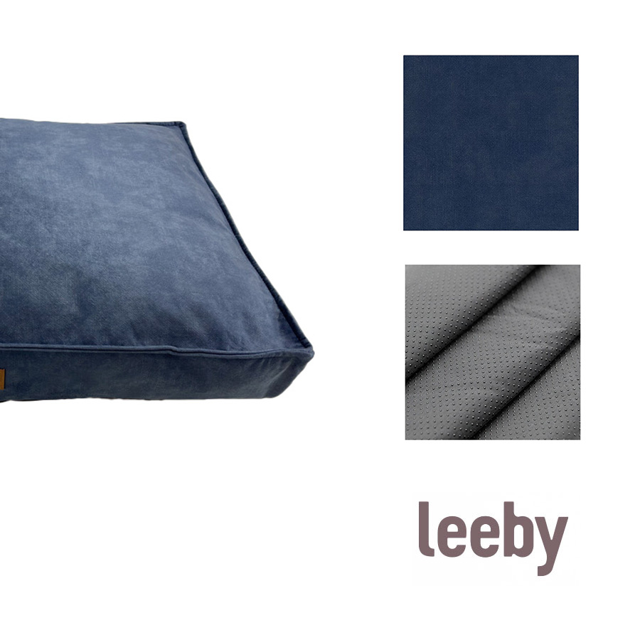 Tapete para cães Leeby, impermeável e com capa removível, azul marinho.
