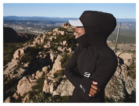 Haut à capuche Compressport 3D Thermo UltraLight Racing Noir