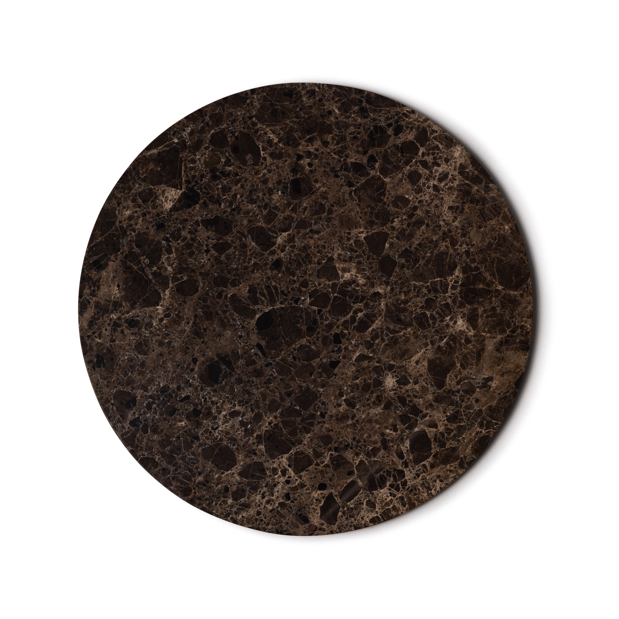 Marmer rond dienblad Ø30cm bruin