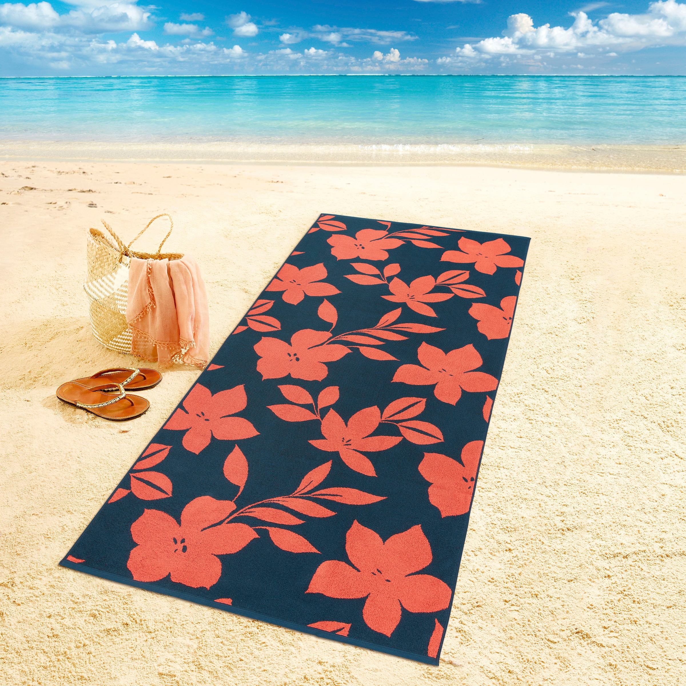 Dyckhoff Strandtuch »Flowers« 100% Baumwolle