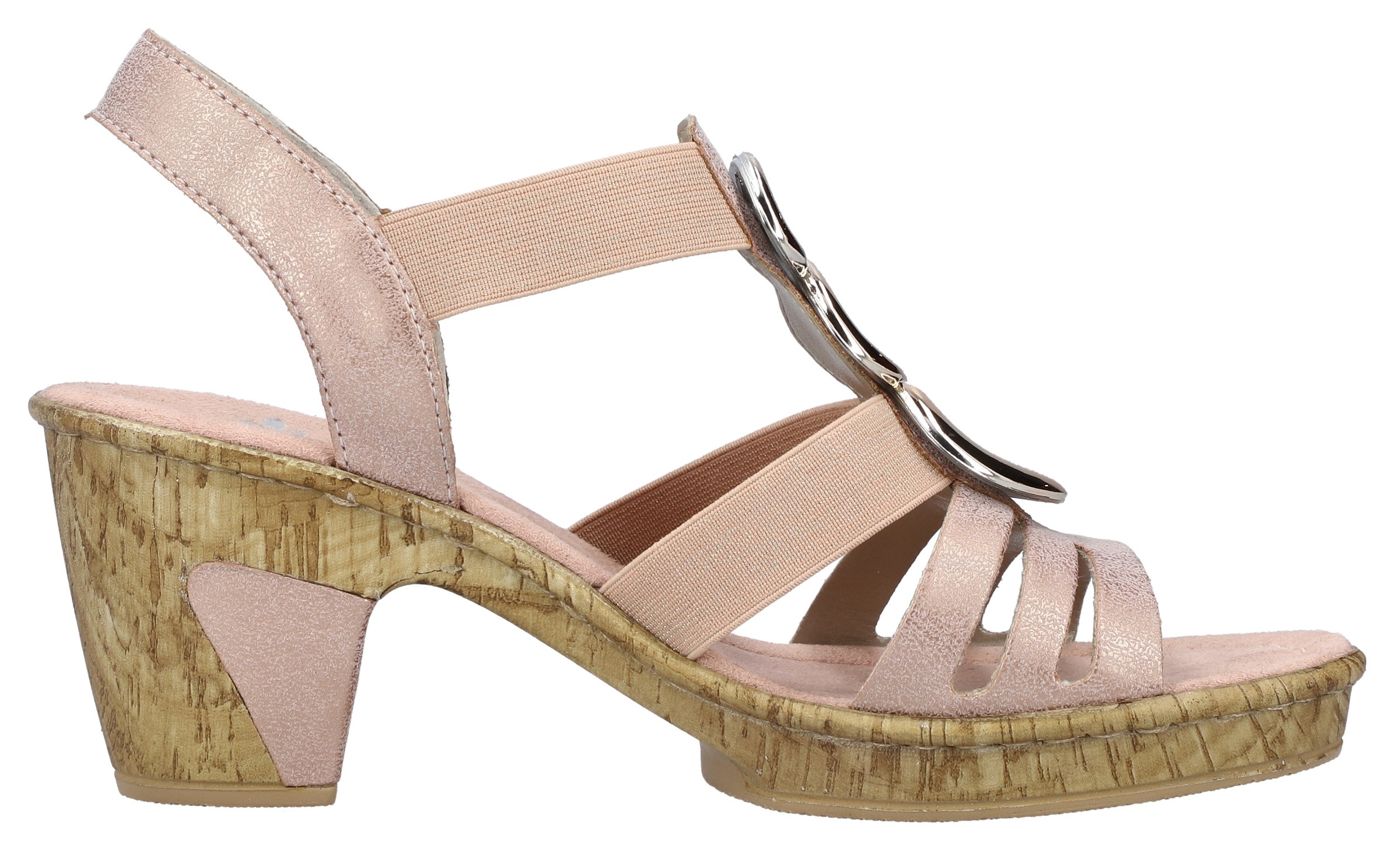Rieker Sandalette  , Sommerschuh, Sandale, Plateauabsatz mit Schmuck-Applikation