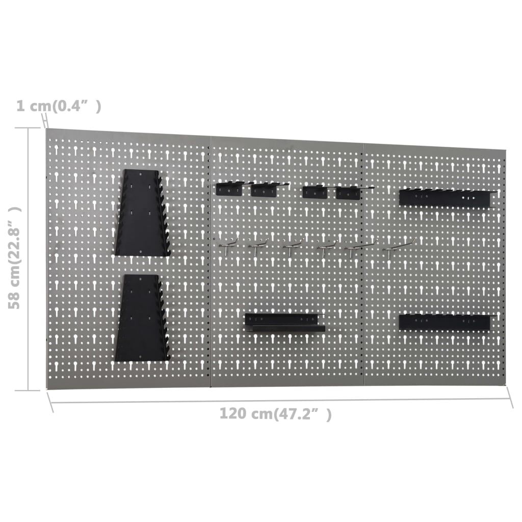 vidaXL Werktafel met drie wandpanelen en een kast