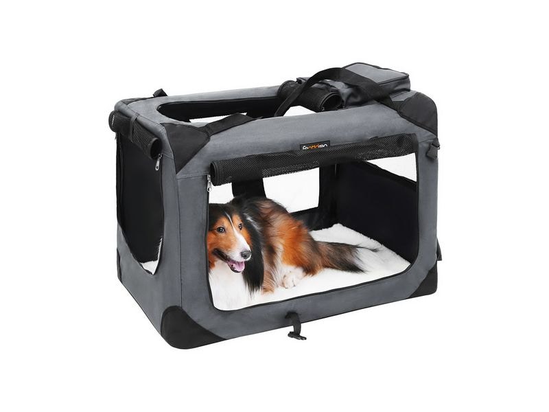 Feandrea Transportbox für Hunde & Katzen M Geräumige Transporttasche für Haustiere