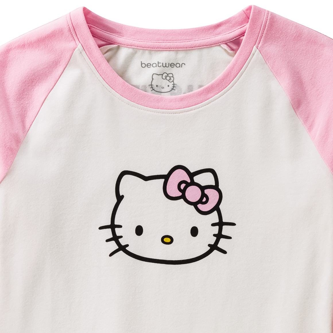 Beatwear Hello Kitty Langarmshirt mit Raglanärmeln rosa / weiss