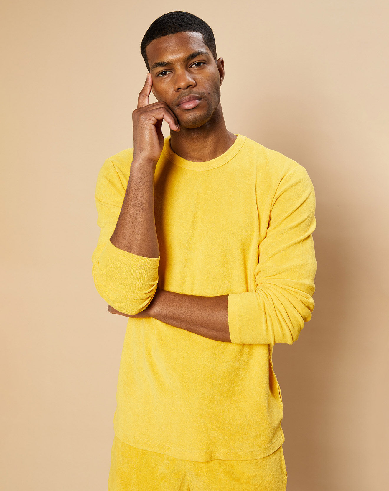 Hartford T-Shirt en éponge Crew jaune