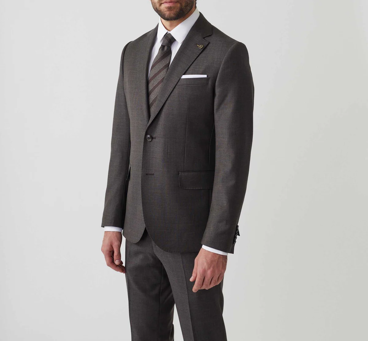 Costume en laine marron 