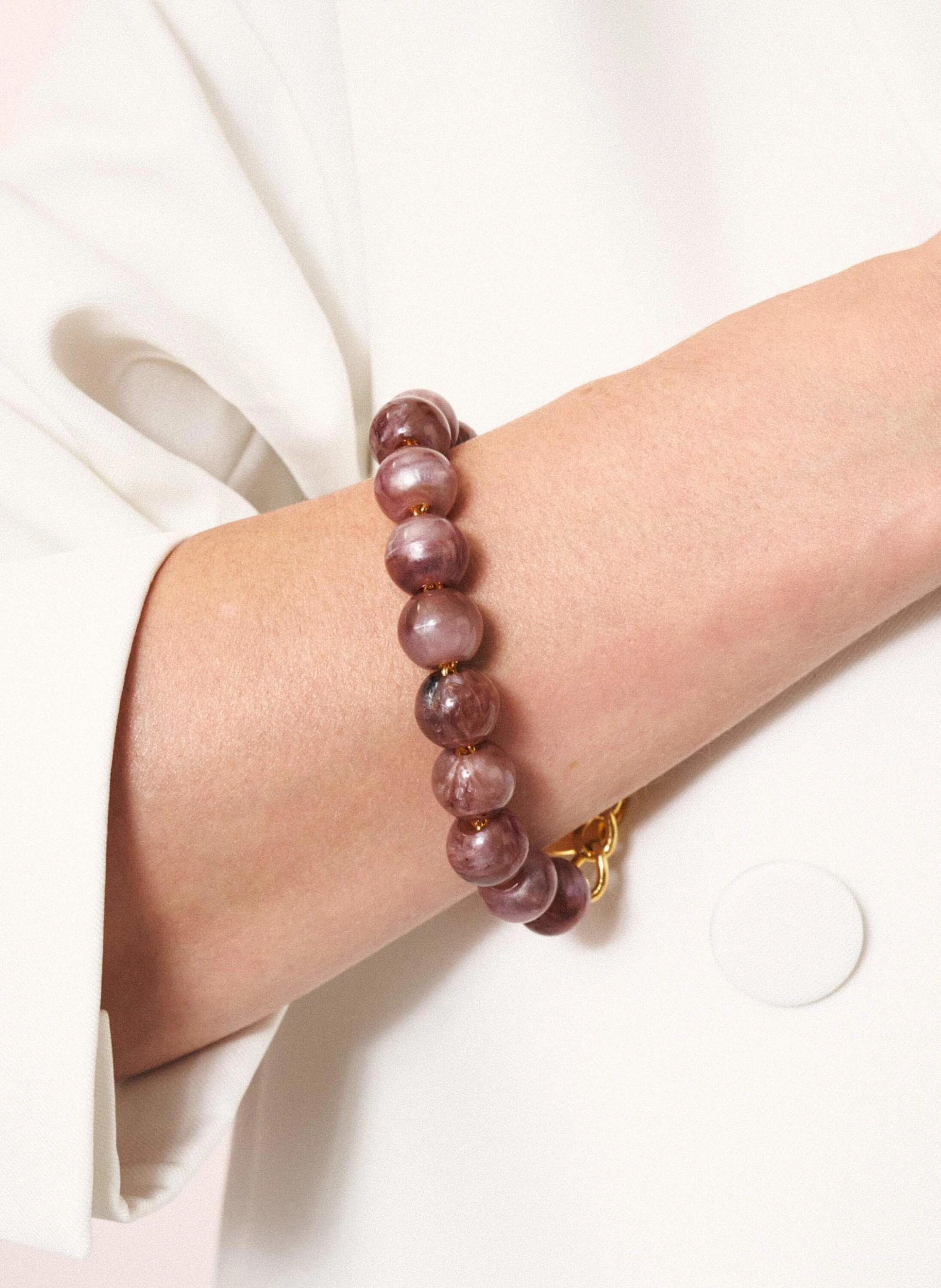 VANESSA BARONI Armband MINI BEADS BRACELET TOFFEE MARBLE by GLAMBOU