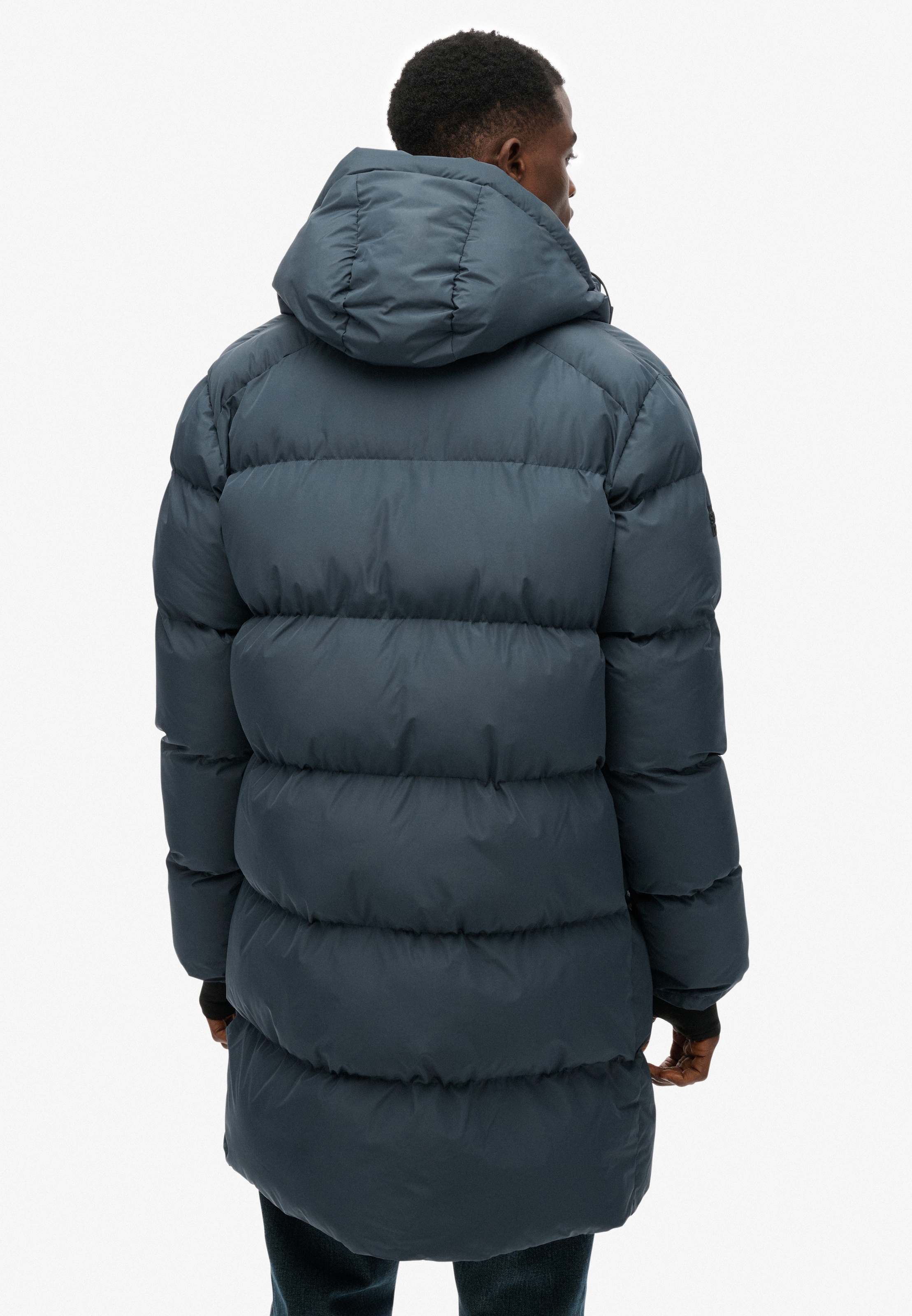 Superdry Steppjacke »HOODED SPORTS PUFFER MID JKT« mit Kapuze