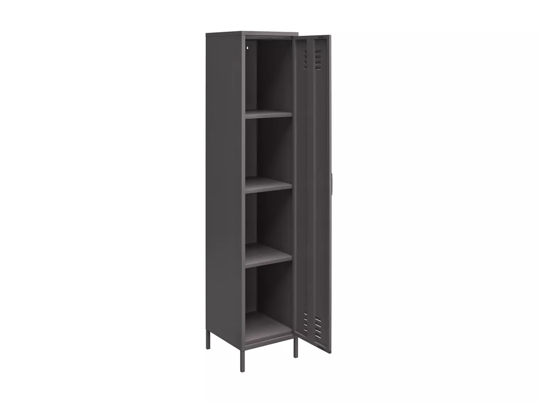 Bradford | Armoire 1 porte en métal gris graphite