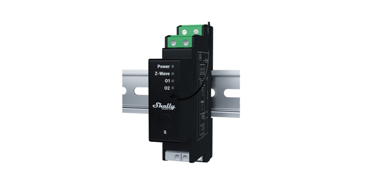 ShellyWave Pro Shutter schakelaar  (Zwart, Z-Wave S800)