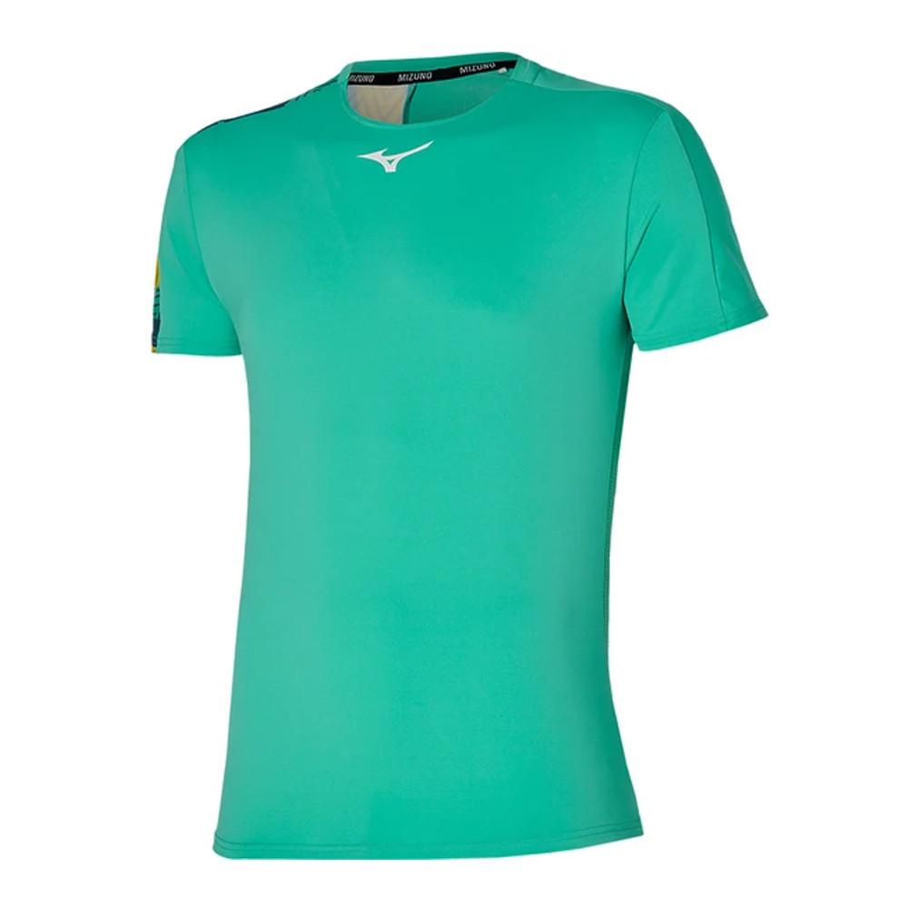 Mizuno T-shirt de Tennis Vert Homme Mizuno Tennis Shadow