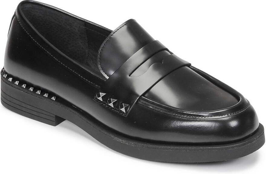 Ash Zwarte platte schoenen met Rockstud-versiering Black Dames