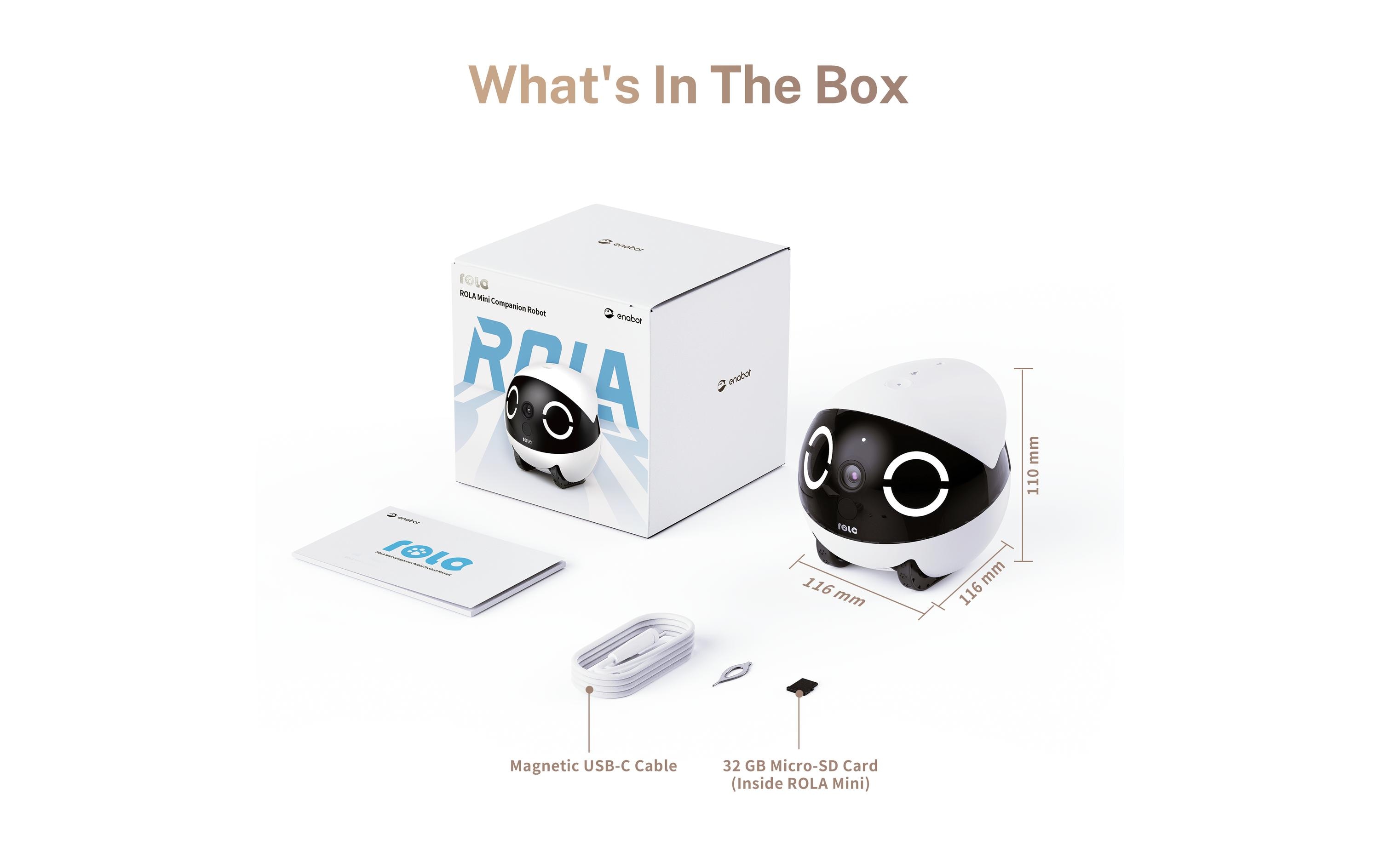 Rola Mini Pet Monitor 2k Cam<br>Kleine fahrbare Überwachungskamera