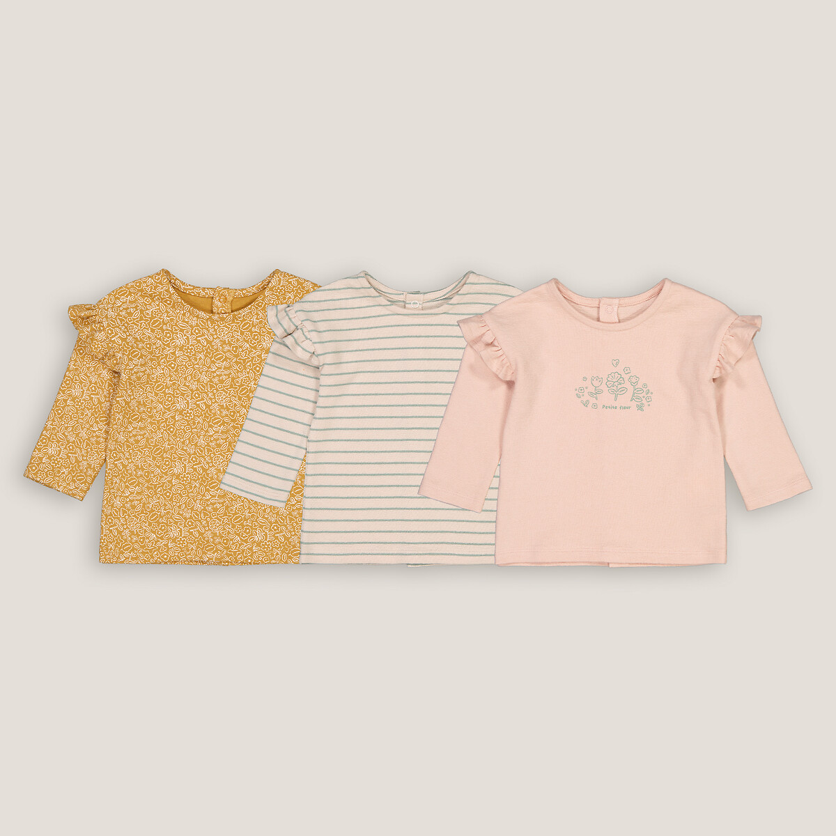 COLEÇÃO LA REDOUTE<br>Conjunto de 3 camisetas em algodão fantasia