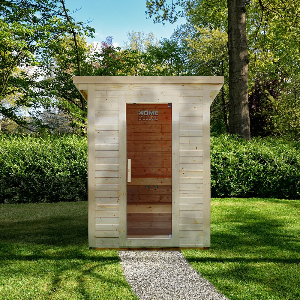 Home Deluxe - Buitensaunahuis TALO M - voor 3 personen, hout: sparrenhout - incl. saunakachel en saunatoebehoren | Tuinsauna, buitensauna, sauna