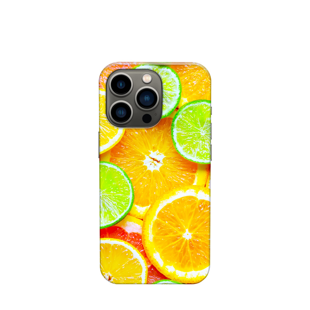 iPhone 13 Pro Kunststoff Hülle Sommerfrüchte - Orange