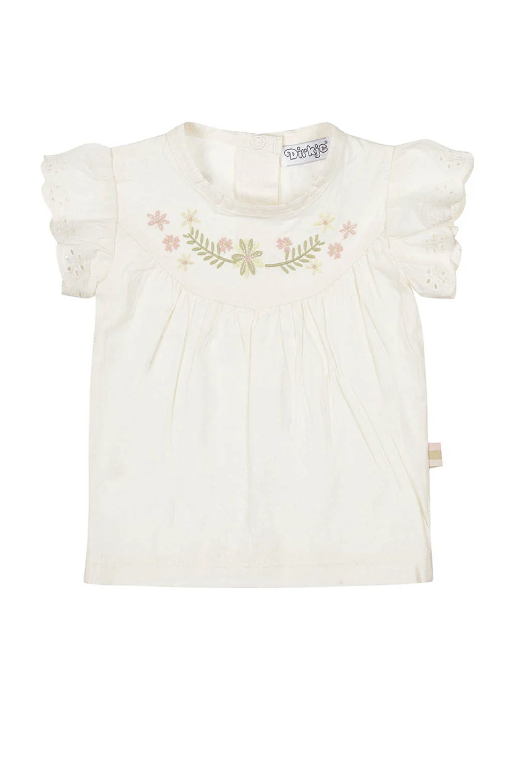 Dirkje blousetop ecru broderie