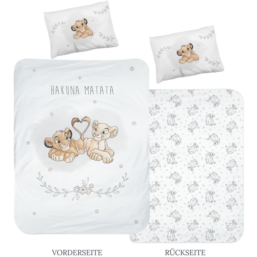 MTOnlinehandel Bettwäsche Kinder-Bettwäsche, Flanell, 40x60 + 100x135 cm König der Löwen