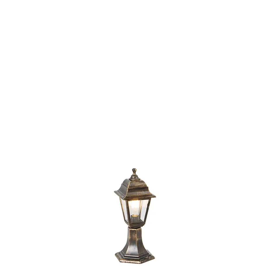Qazqa staande buitenlampen capital goudkleurig e27