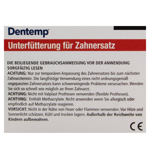 Dentemp - Unterfütterung für Zahnersatz