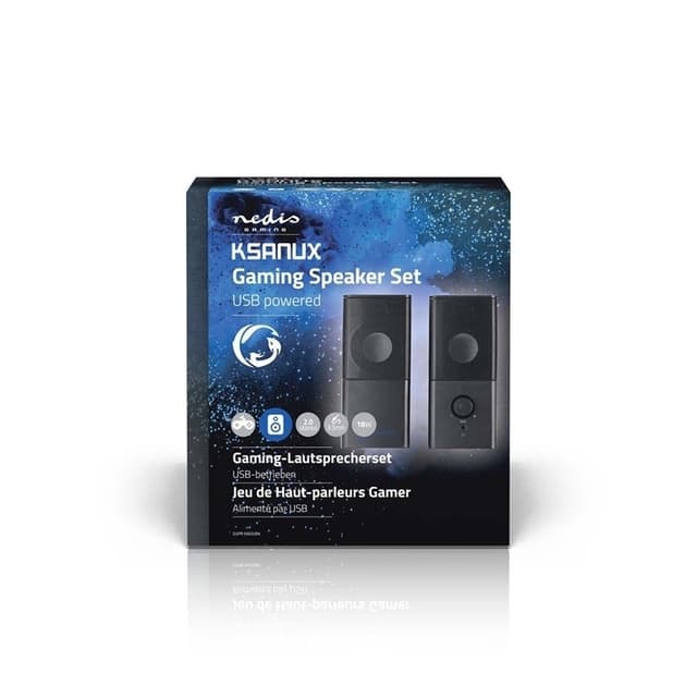 Nedis Gaming Højttaler | Højttalerkanaler: 2.0 | USB Drevet | 3.5 mm Hanstik | 18 W | Uden Belysning | Volumenkontrol | Tilslutninger udgang: 1x 3.5 mm Audio Out