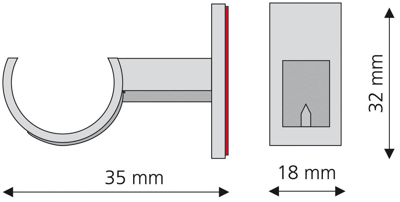 Liedeco Klebeträger für Cafehausstangen Ø 12 mm