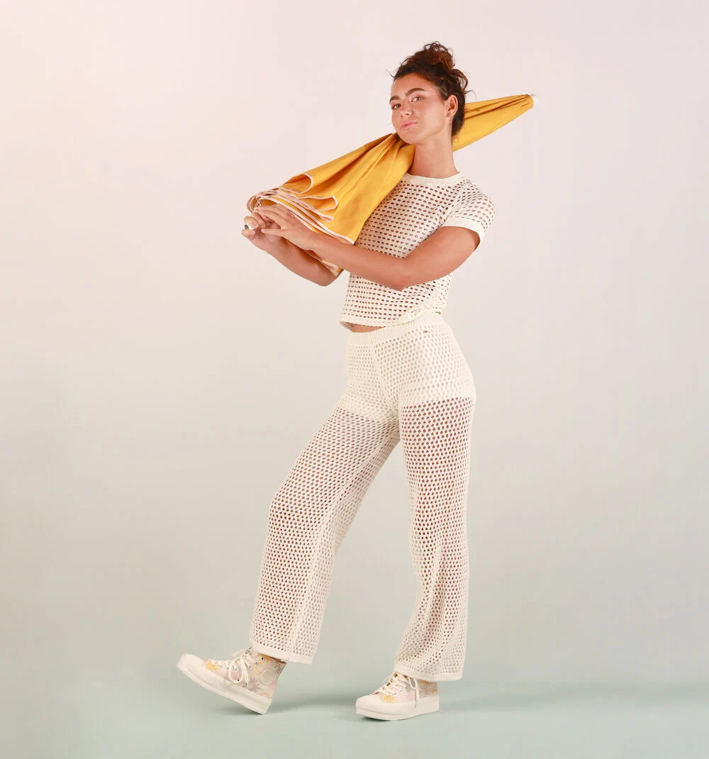 TRIBU DOBLE TOILE SOLEILS Baskets montantes imprimées pour femme NUDE