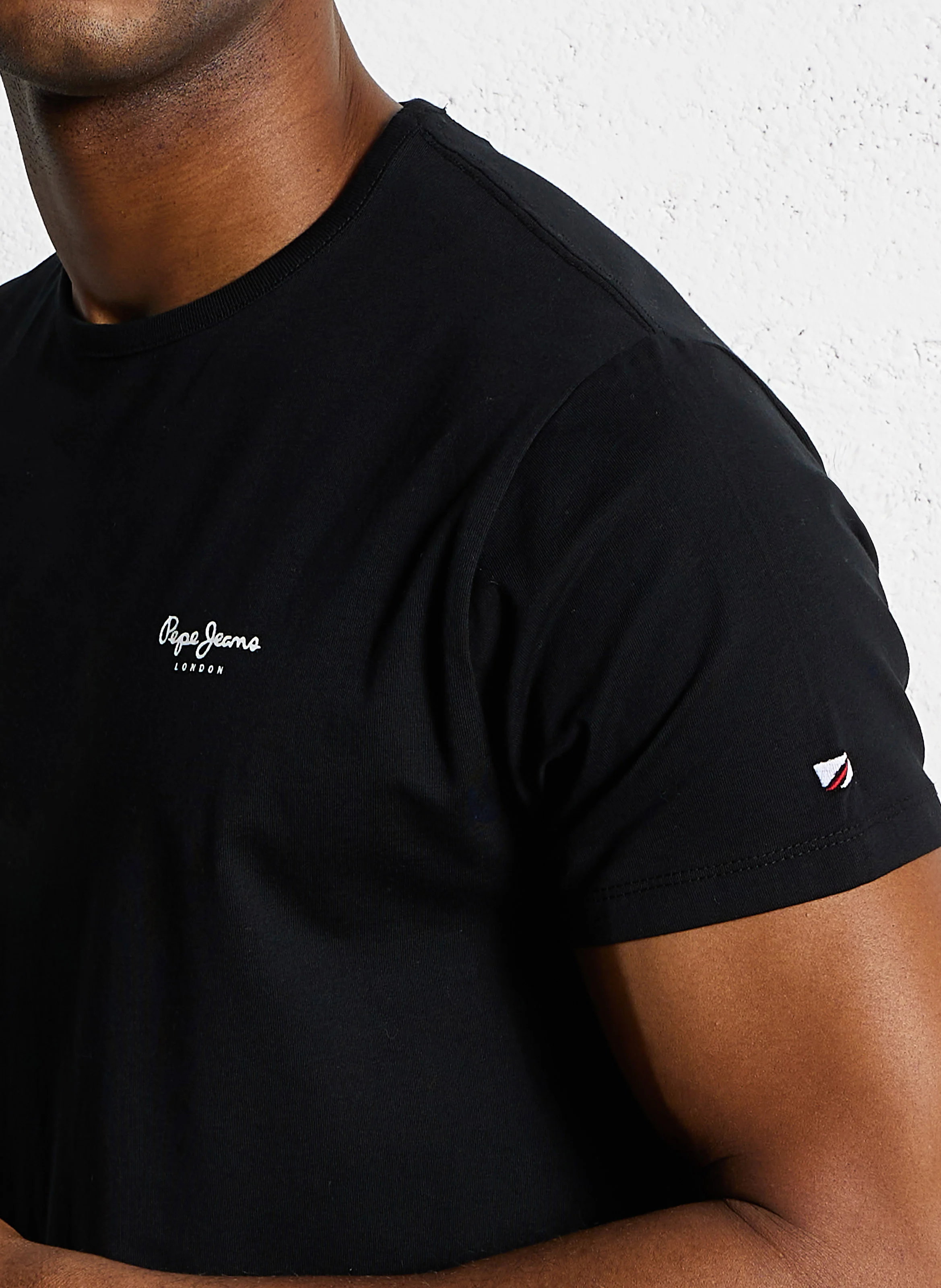 Tee-shirt droit en coton mélangé | Noir