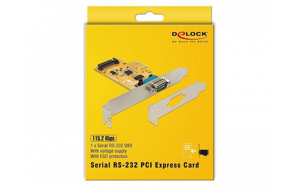 PCI-Express-Karte 90293 1x Serial / RS-232PCIe-Schnittstellenkarte mit einem Serial-Port, ESD-Schutz und Spannungsversorgung