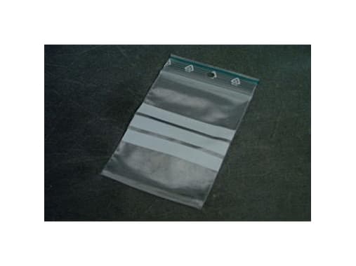 Lynlåspose 70x100 mm 50 my med Skrivefelt LDPE,10 ps x 100 stk/pk