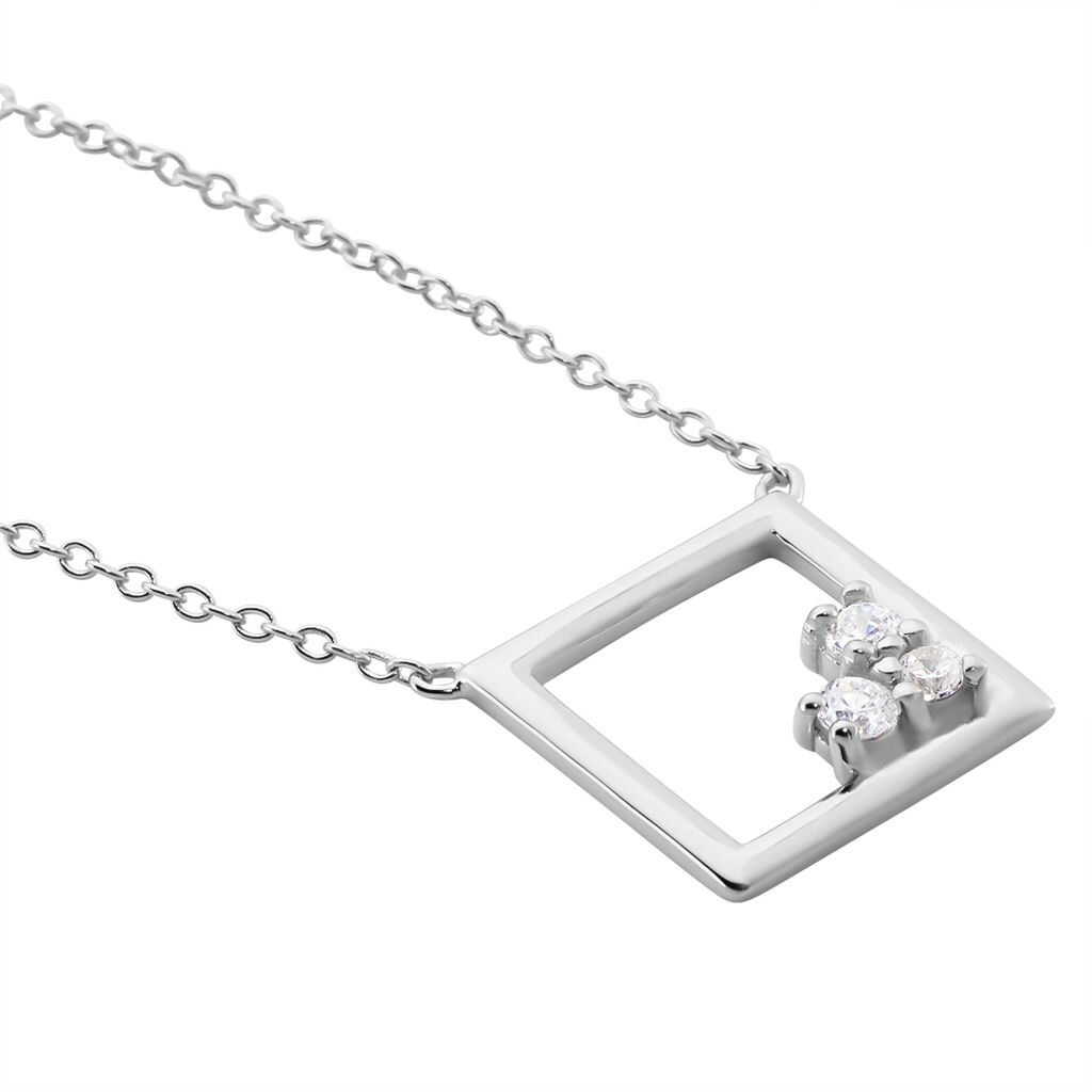 Collier Argent Mettild Oxydes De Zirconium