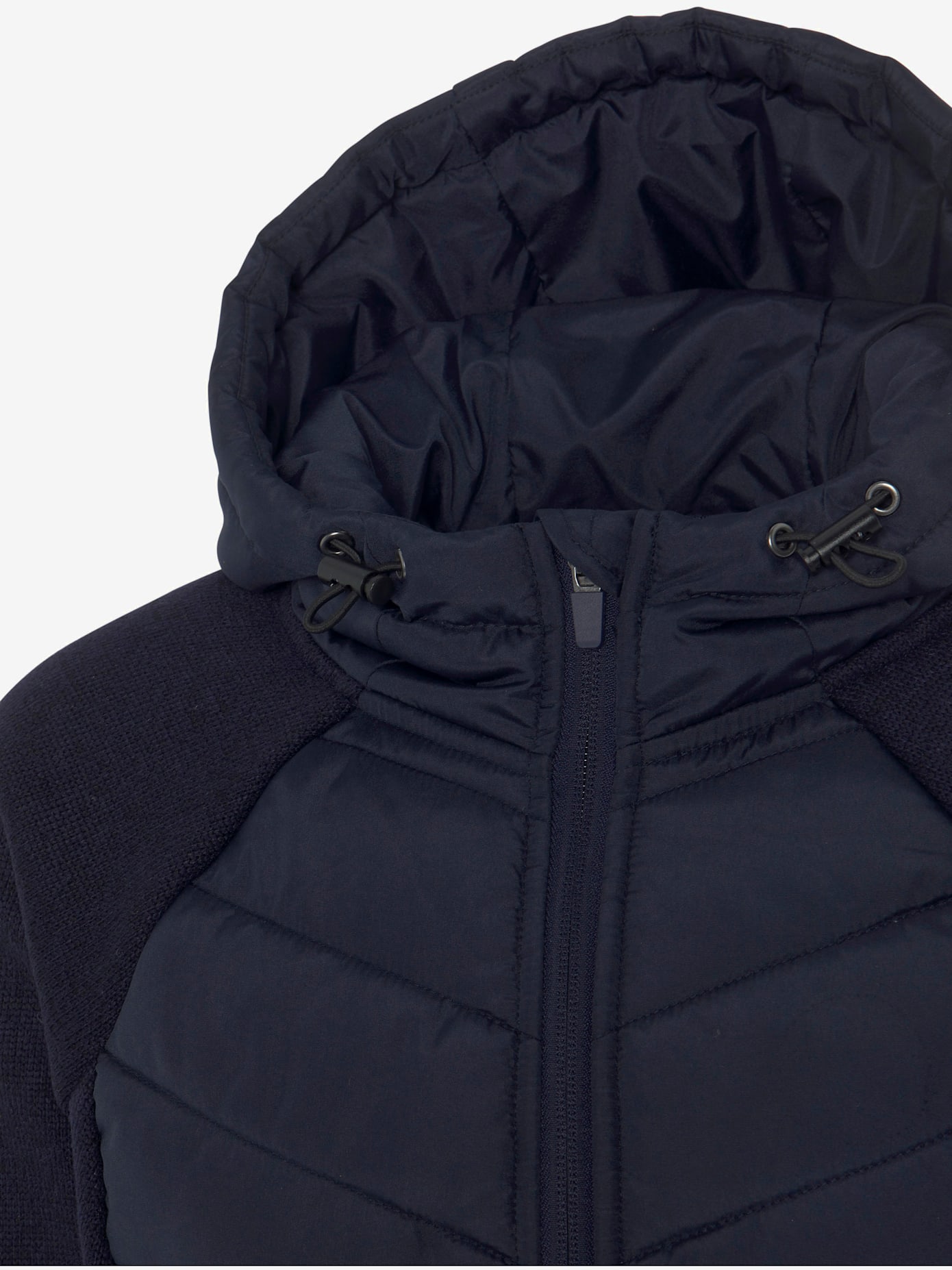 Doudoune manteau matelassé avec tricot polaire doux aux manches