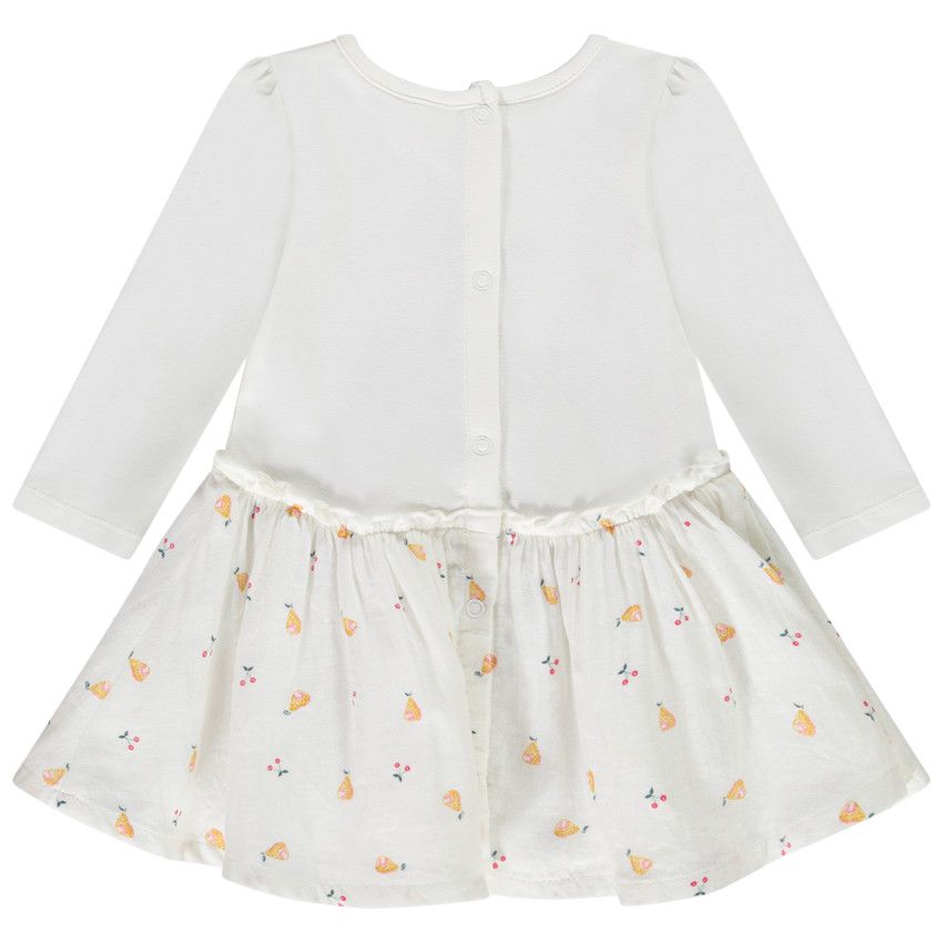 Robe 2 en 1 en jersey pour bébé fille - Ecru