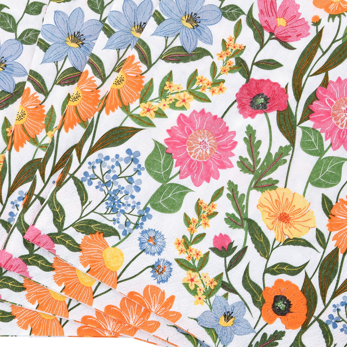 20 Servietten mit Allover-Muster weiss / bunt