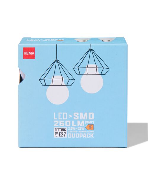 2 ampoules sphérique led smd E27 2,9W 250lm