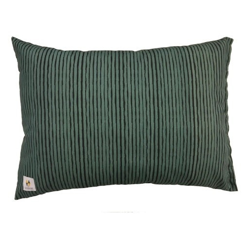 Cama listrada para cães em formato de nuvem, verde.