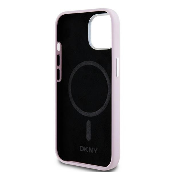 iPhone 15 MagSafe Silikon Hülle Case Metal Logo (DKHMP15LSMCHLP) - Rosa