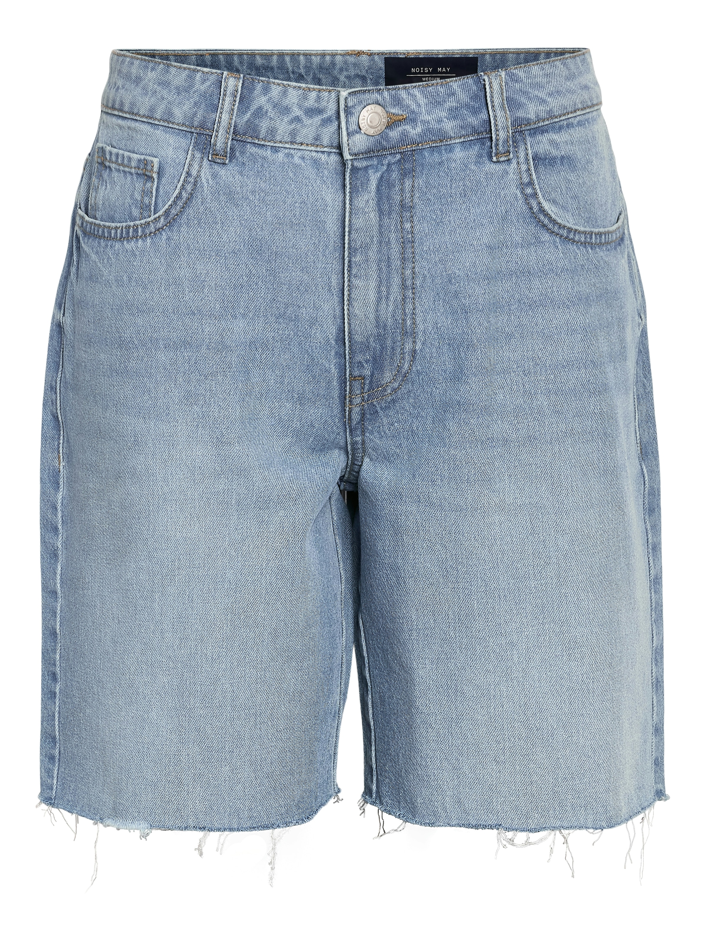 Noisy may Jeansshorts »NMHOLLA NW LOOSE SHORT AZ425LB NOOS«, modisch offene Säume