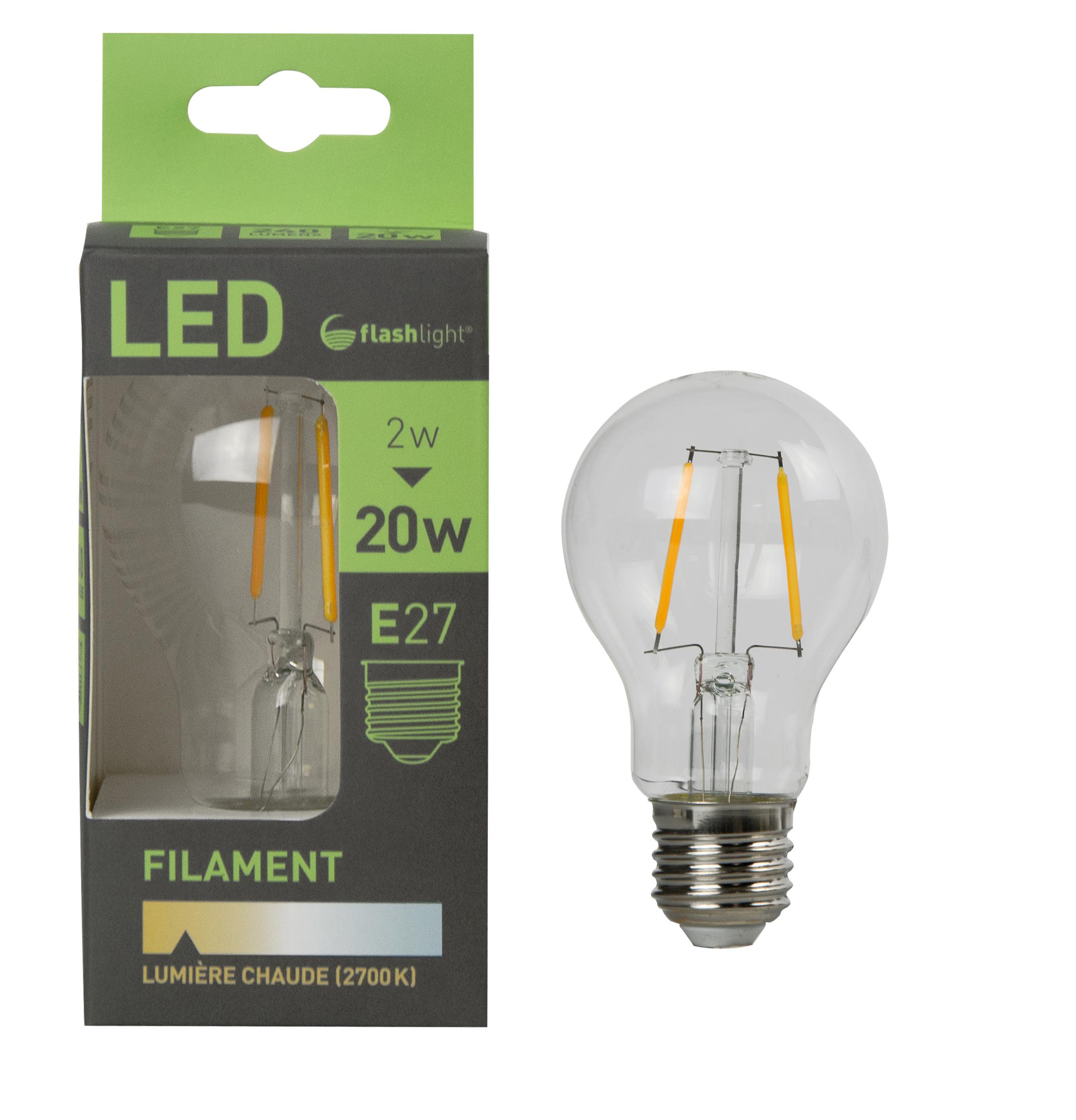 AMPOULE LED 2 FILAMENTS E27 2W