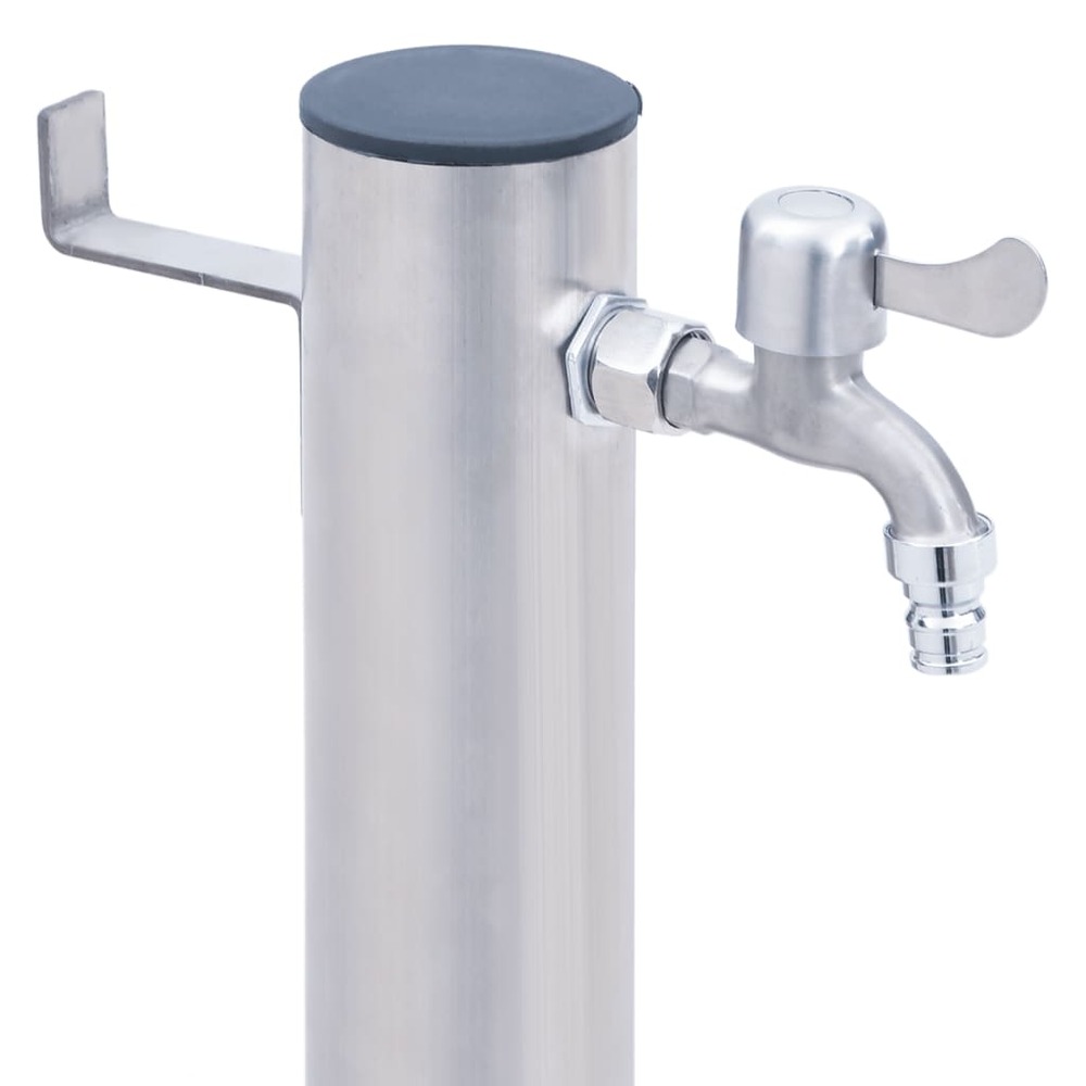 Colonne à eau de jardin 100 cm acier inoxydable rond