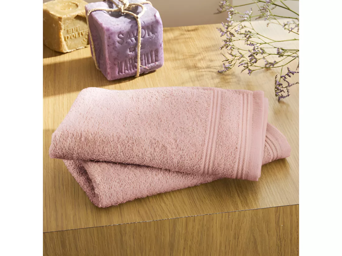 Lot de 2 serviettes invité éponge 