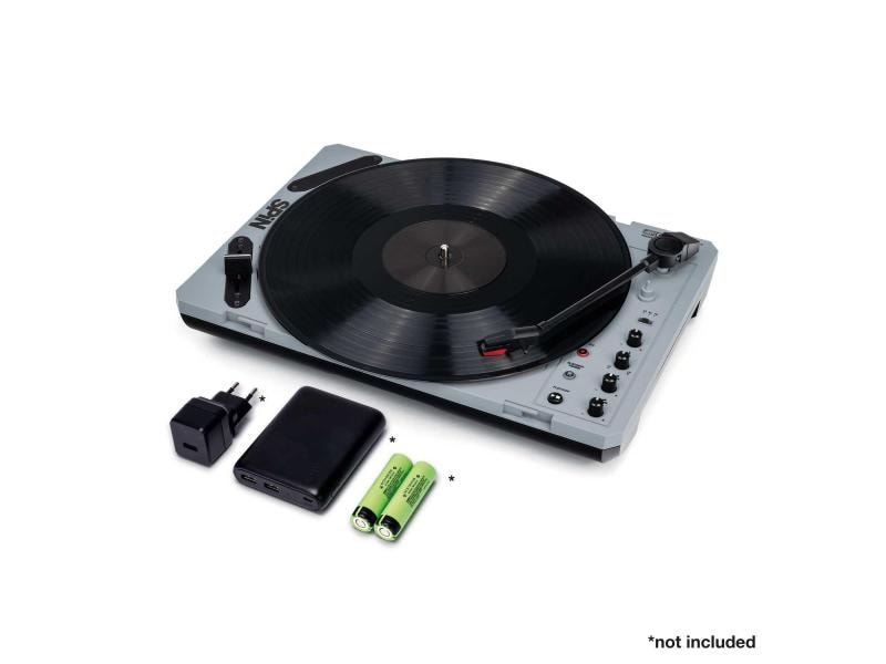 Reloop Plattenspieler Spin Grau Mobiles Schallplatten-Vergnügen an jedem Ort