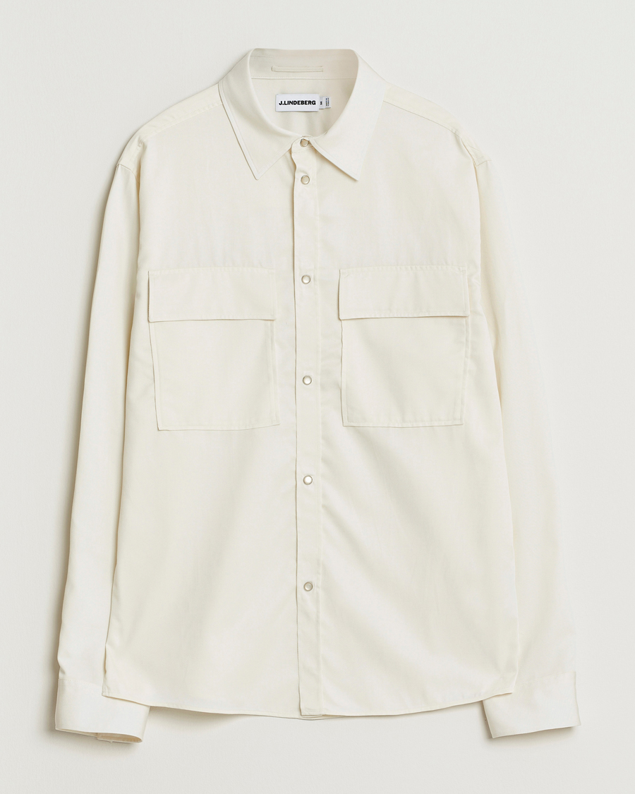J.Lindeberg Finnigan Tencel Twill Overshirt Cloud White