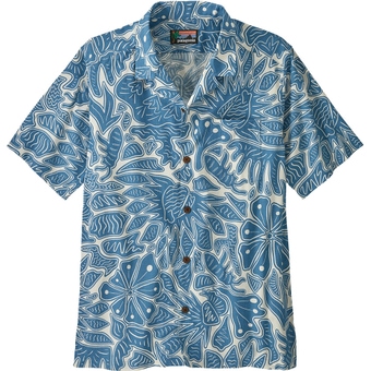 Patagonia Tropical Island Camp  Hemd Bees And Flowers: Still Blue Herren